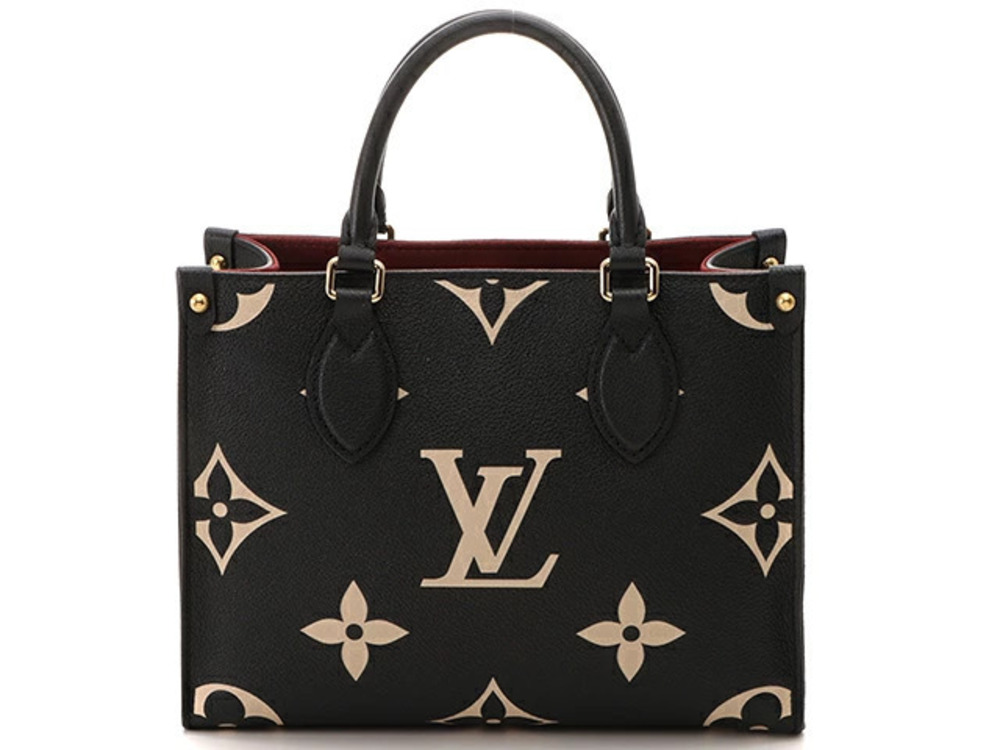 LOUIS VUITTON On The Go Bicolor Monogram Empreinte Black Beige Cream